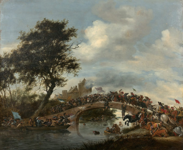 Salomon van RUYSDAEL: Scène de bataille sur un pont © Artcurial